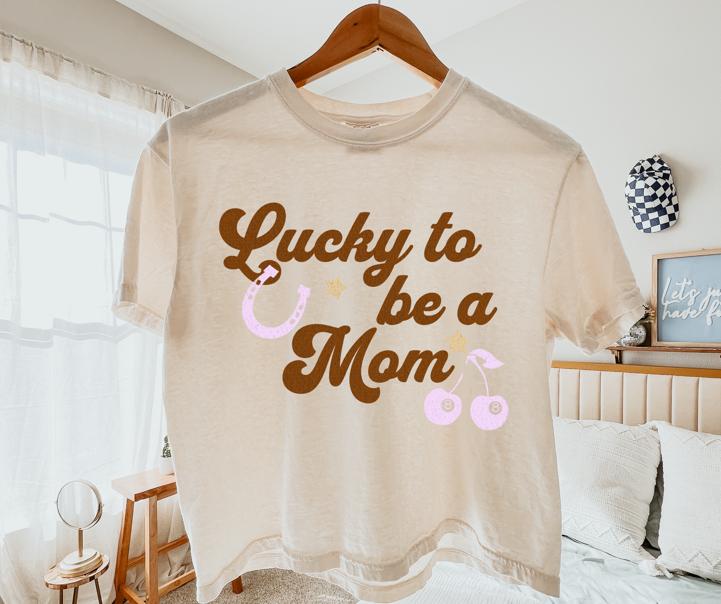 Lucky To Be A Mom Cropped Boxy Tee