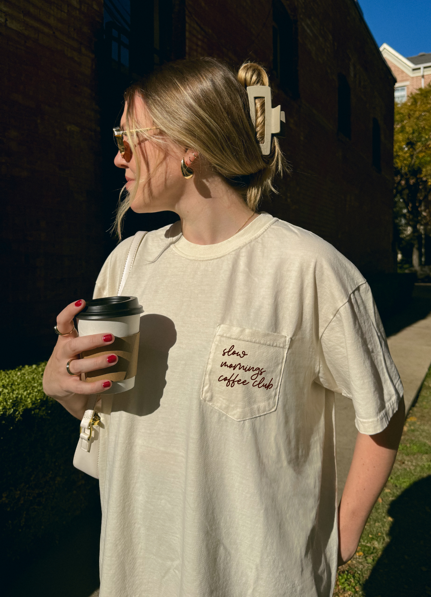 Slow Mornings Coffee Club Pocket Tee