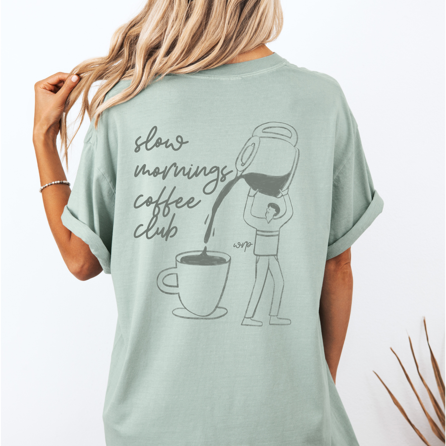 Slow Mornings Coffee Club Pocket Tee