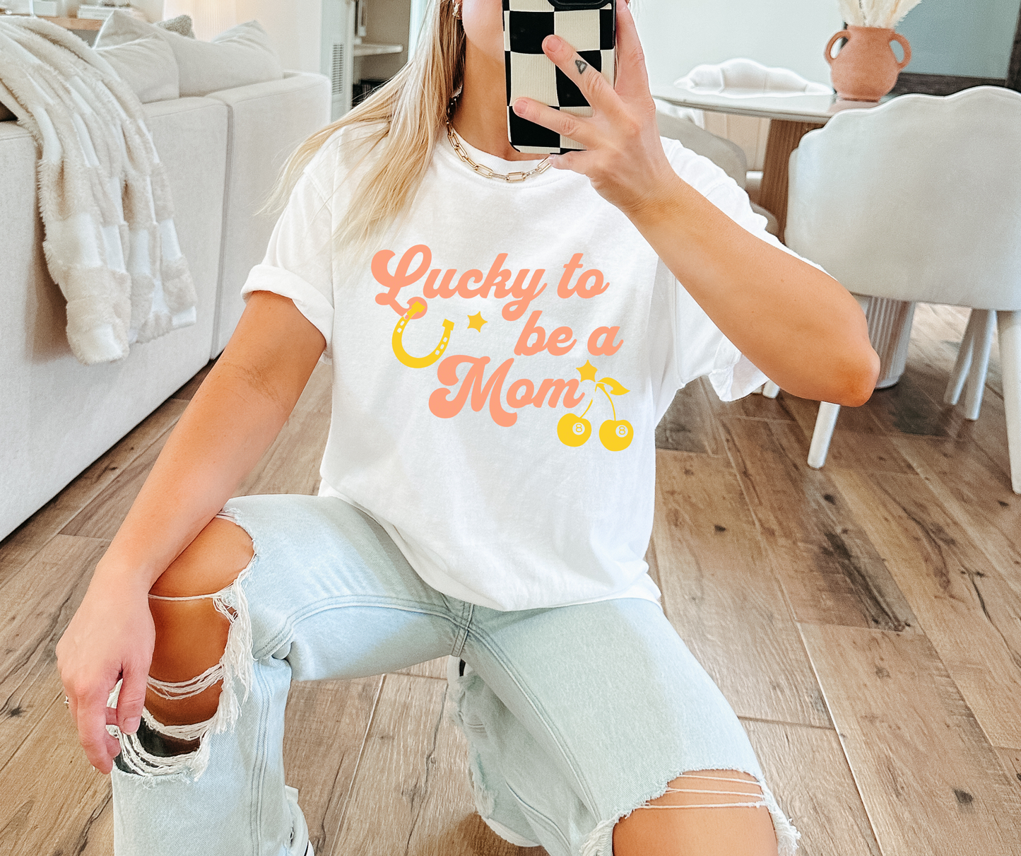 Lucky To Be A Mom Tee