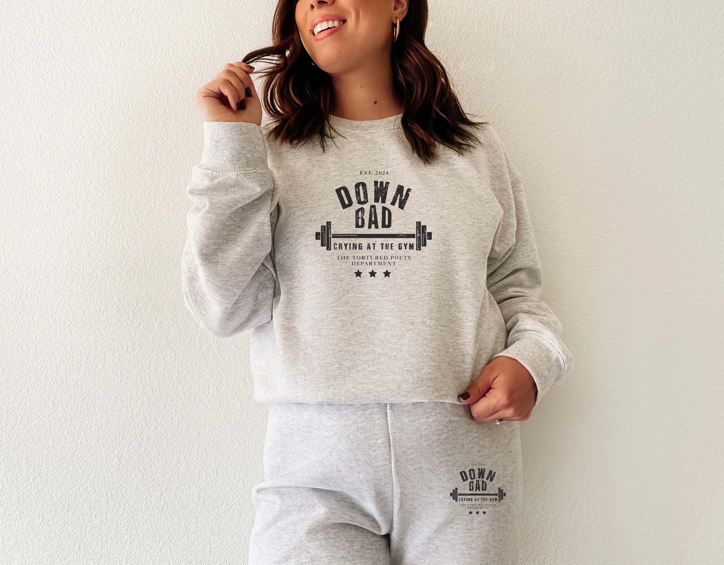 Down Bad Crying At The Gym Crewneck or Sweats
