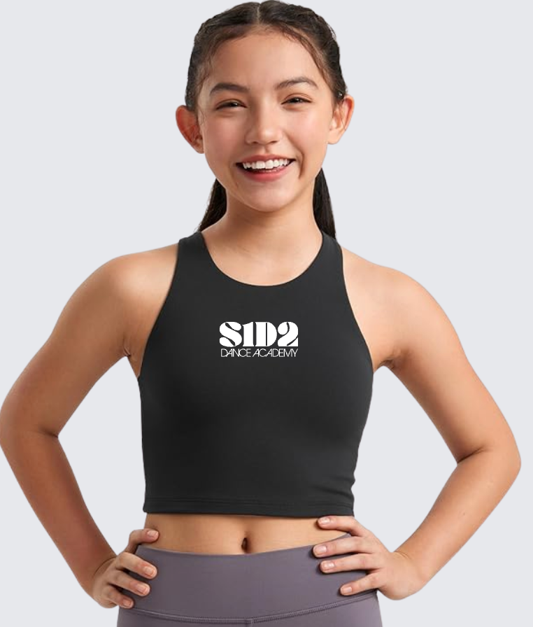 Youth Buttery Double Lined Tank Tops Waist Length High Neck Racerback