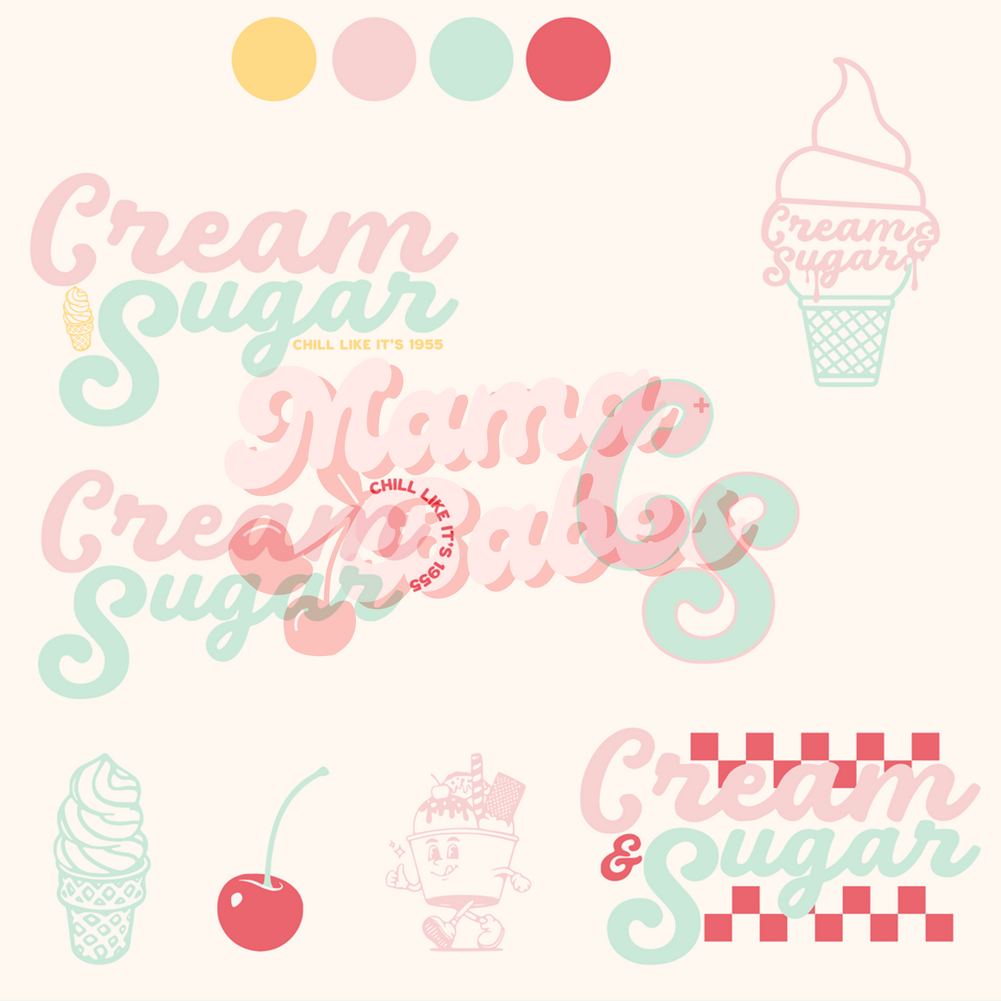 CUSTOMIZED EXCLUSIVE FLASH SHEET- RETRO ICE CREAM SHOP