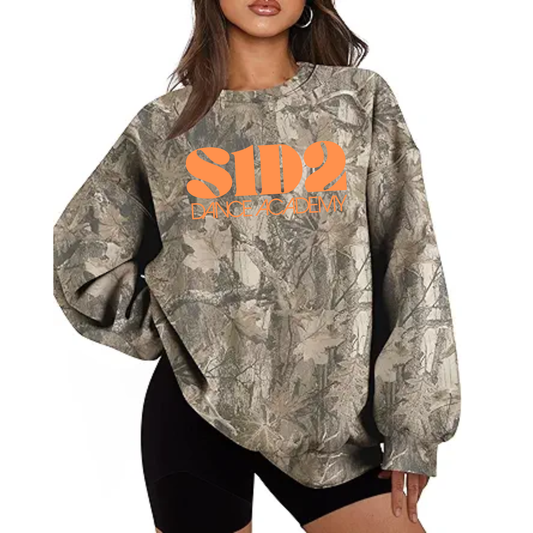 S1D2 CAMO CREWNECK ORANGE WRITING
