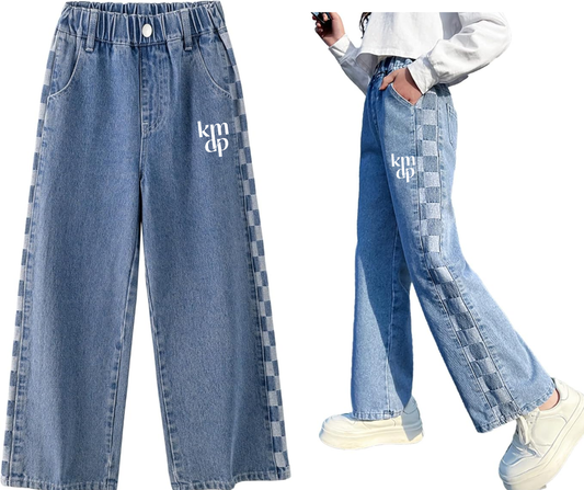KMDP Girls  Checkered Jeans