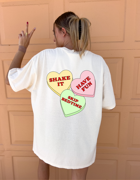 Moms In Motion Candy Hearts Tee