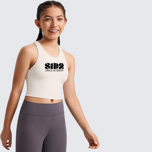 Youth Buttery Double Lined Tank Tops Waist Length High Neck Racerback