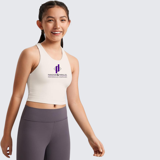 Youth Buttery Double Lined Tank Tops Waist Length High Neck Racerback