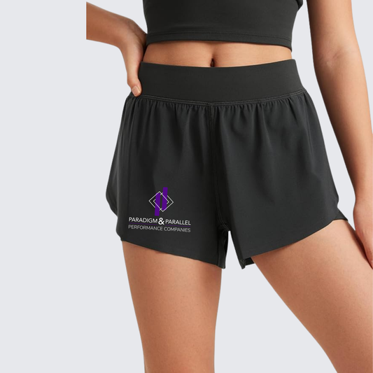 Youth 2 in 1 Dolphin Athletic Running Shorts with Pockets High Waist
