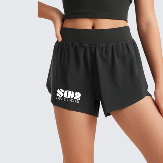 Youth 2 in 1 Dolphin Athletic Running Shorts with Pockets High Waist