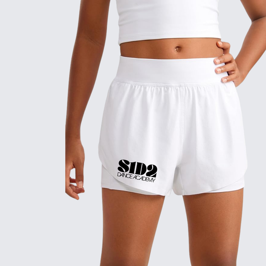 Youth 2 in 1 Dolphin Athletic Running Shorts with Pockets High Waist