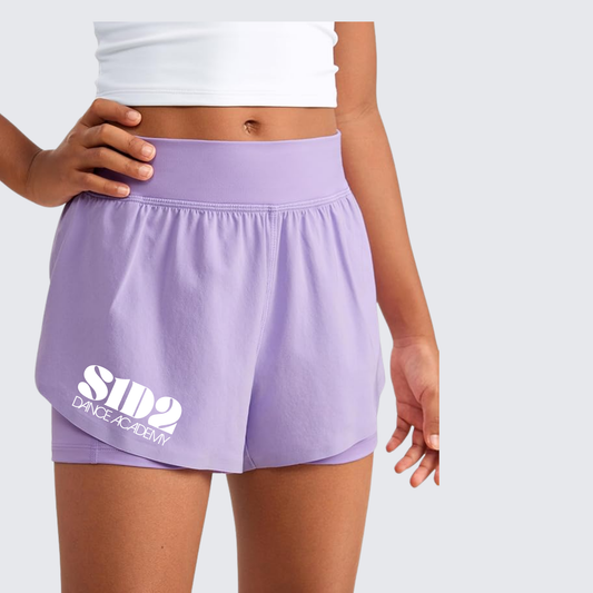 Youth 2 in 1 Dolphin Athletic Running Shorts with Pockets High Waist