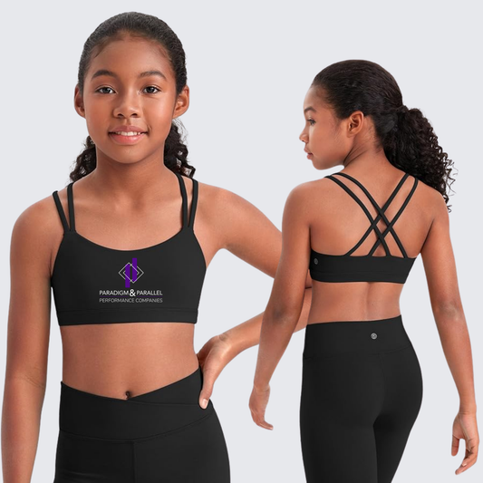 Youth Buttery Double Spaghetti Strappy Scoop Neck Sports Bra