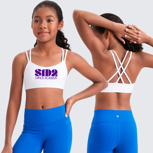 Youth Buttery Double Spaghetti Strappy Scoop Neck Sports Bra