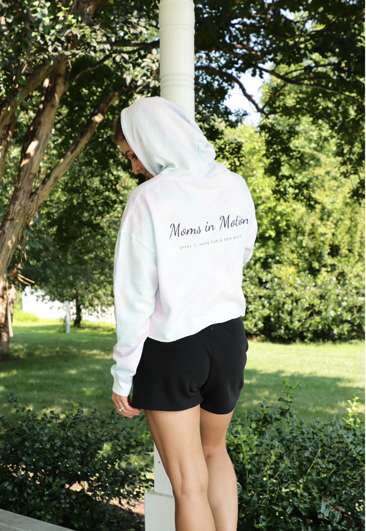 Moms In Motion Dancer Cotton Candy Lightweight Crop Hooded Sweatshirt