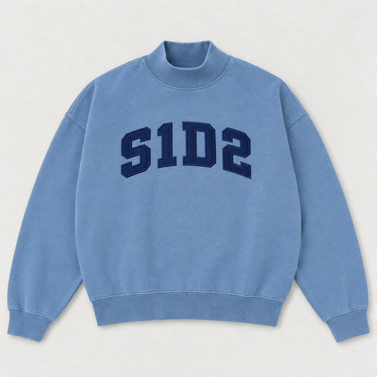 S1D2 Navy Writing Mockneck