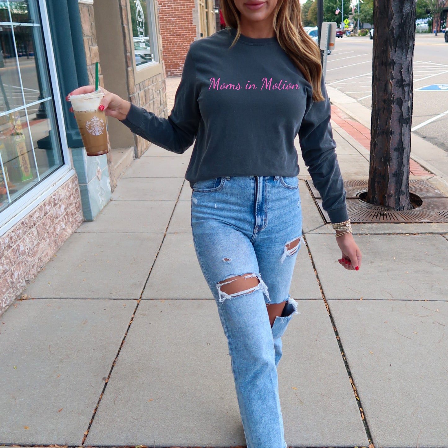 Moms In Motion Long Sleeve- Pepper