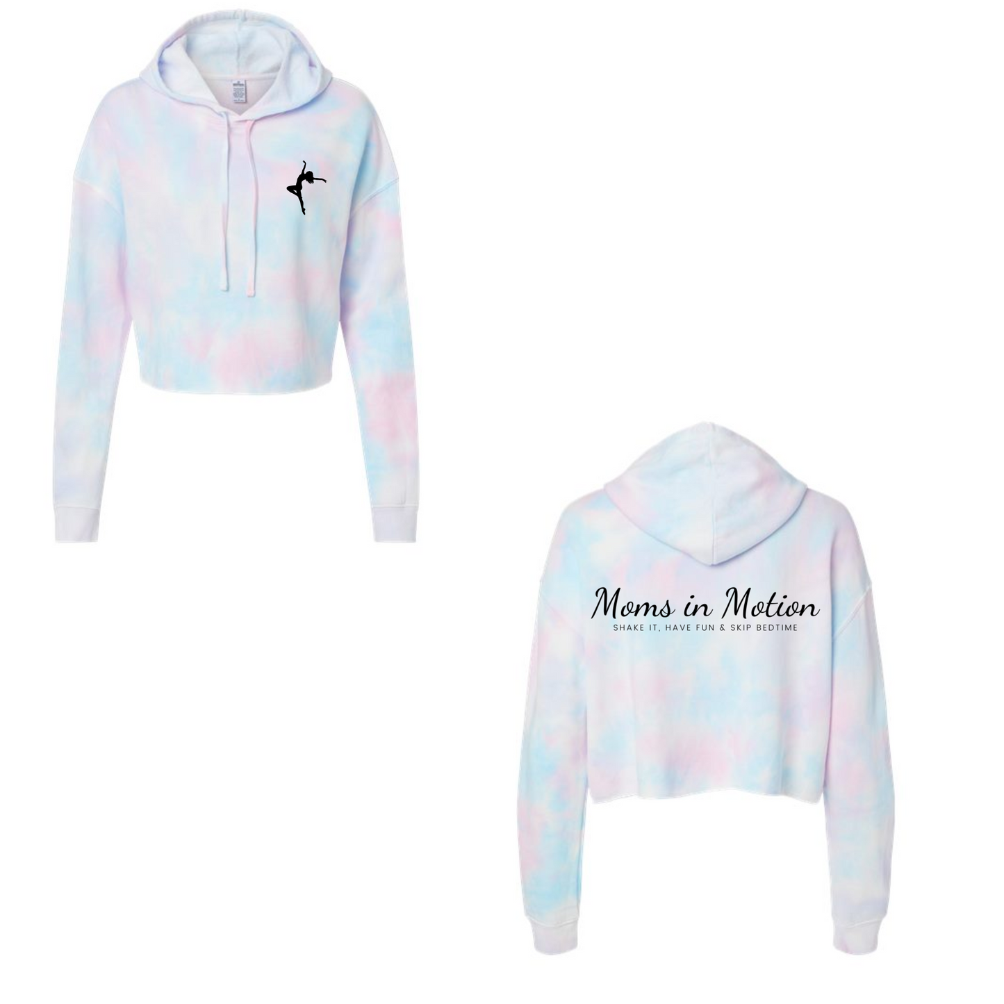 Moms In Motion Dancer Cotton Candy Lightweight Crop Hooded Sweatshirt