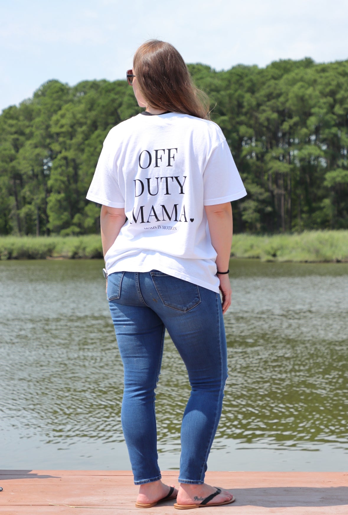 White Off Duty Mama Tee