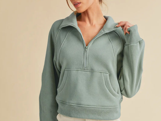 Slate Teal Half Zip