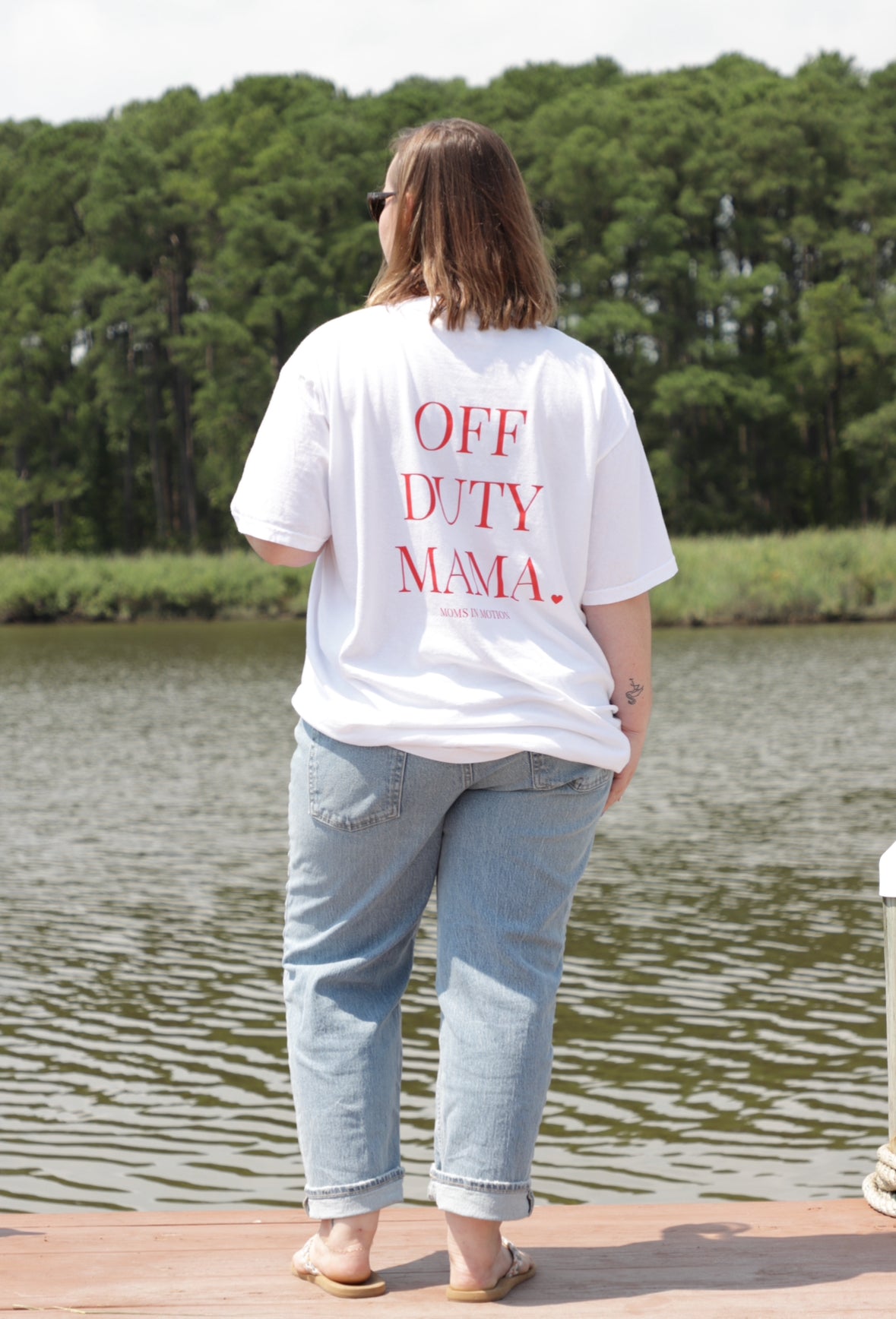 White Off Duty Mama Tee