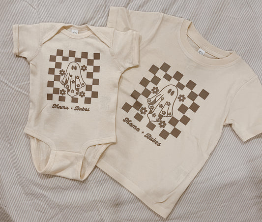 Baby Checkered Ghost Onesie