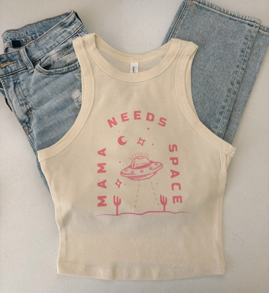 Mama Needs Space Cropped Tank