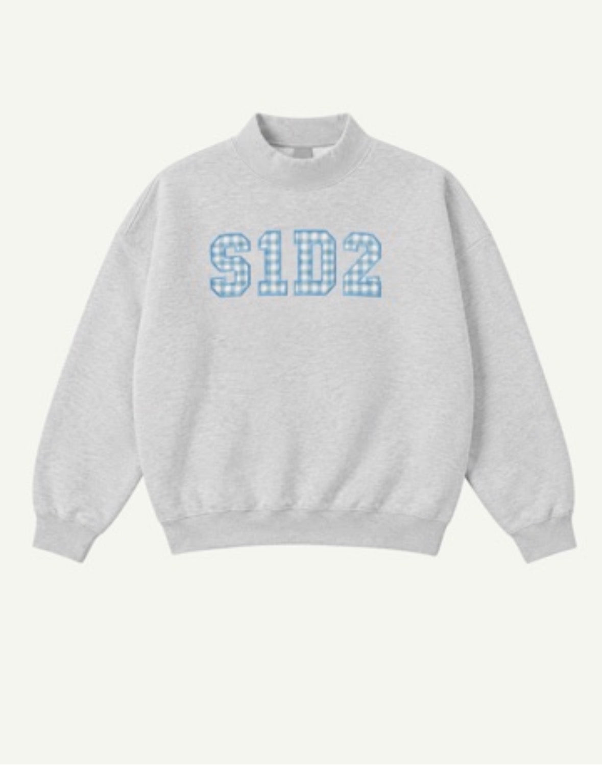S1D2 Gingham Text Mockneck