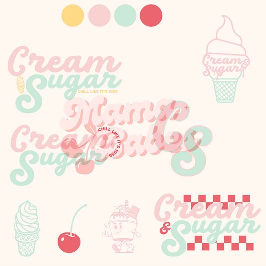 CUSTOMIZED EXCLUSIVE FLASH SHEET- RETRO ICE CREAM SHOP