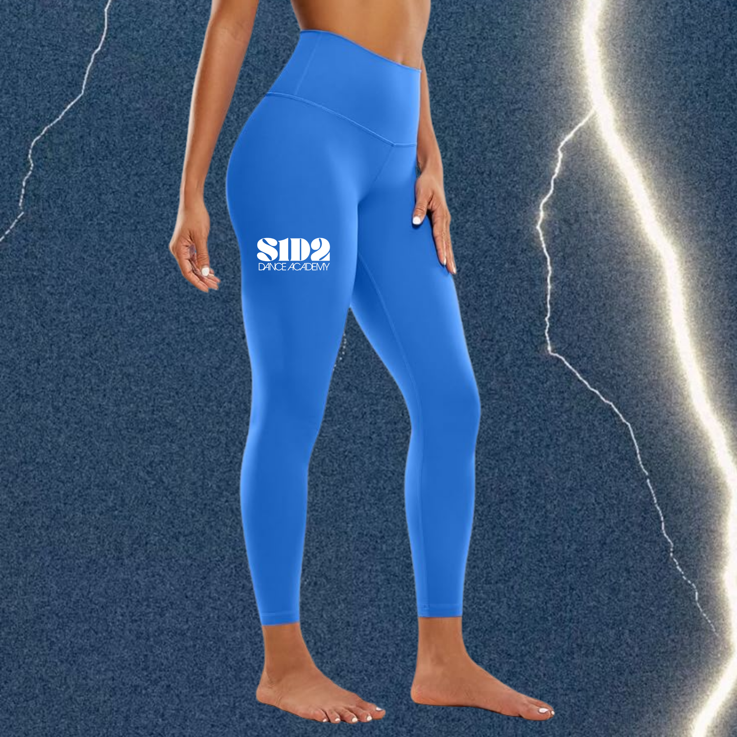 SURGE ACTIVEWEAR LEGGINGS- SPARKLE BLUE 25"