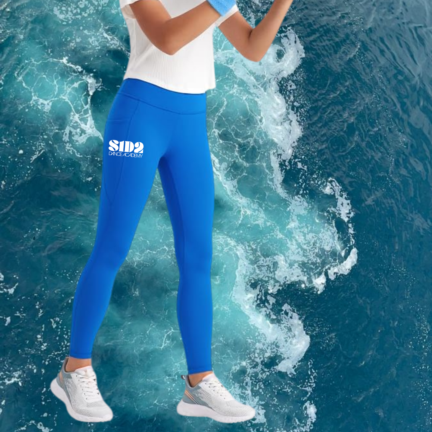 SURGE YOUTH ACTIVEWEAR LEGGINGS- SPARKLE BLUE