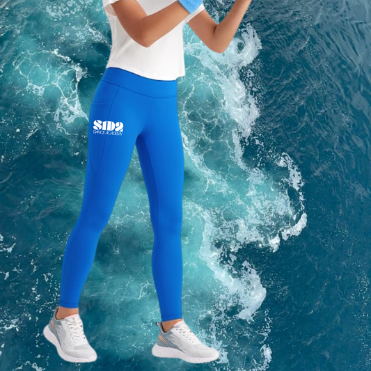 SURGE YOUTH ACTIVEWEAR LEGGINGS- SPARKLE BLUE